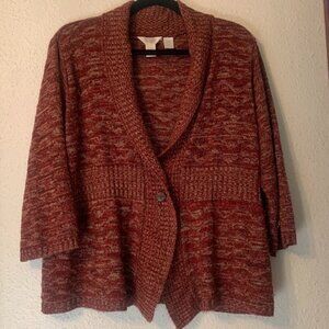 Christopher & Banks Rust-Colored Knit Cardigan - Size XL Petite - Great for Fall